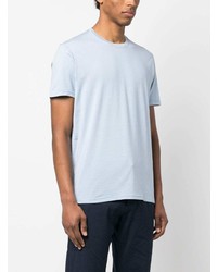 T-shirt à col rond en soie bleu clair Kiton