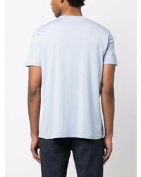 T-shirt à col rond en soie bleu clair Kiton
