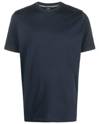 T-shirt à col rond en soie bleu marine Dunhill