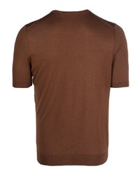 T-shirt à col rond en soie en tricot noir Tagliatore