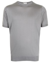 T-shirt à col rond en soie gris Colombo