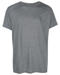 T-shirt à col rond en soie gris Klättermusen