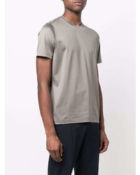 T-shirt à col rond en soie gris Corneliani