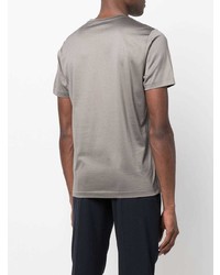 T-shirt à col rond en soie gris Corneliani