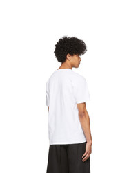 T-shirt à col rond en soie imprimé blanc et bleu marine Craig Green