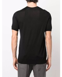 T-shirt à col rond en soie noir Low Brand