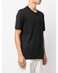 T-shirt à col rond en soie noir Brioni