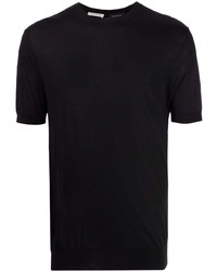 T-shirt à col rond en soie noir Low Brand