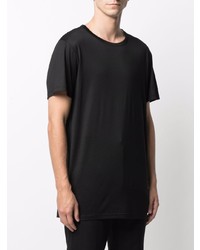 T-shirt à col rond en soie noir Ann Demeulemeester