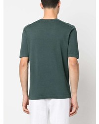 T-shirt à col rond en soie vert foncé Boglioli