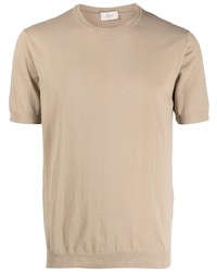 T-shirt à col rond en tricot beige Altea