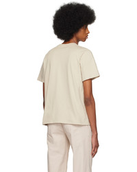 T-shirt à col rond en tricot beige Coperni