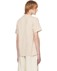 T-shirt à col rond en tricot beige Jacquemus