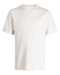 T-shirt à col rond en tricot beige Extreme Cashmere