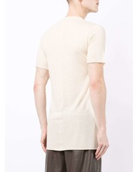 T-shirt à col rond en tricot beige Rick Owens