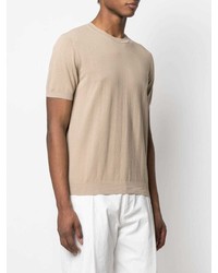 T-shirt à col rond en tricot beige Altea