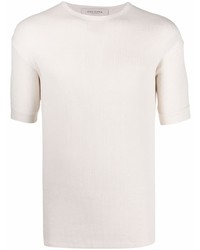 T-shirt à col rond en tricot beige Giuliva Heritage
