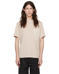 T-shirt à col rond en tricot beige Heliot Emil