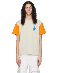 T-shirt à col rond en tricot beige JW Anderson