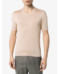 T-shirt à col rond en tricot beige Tom Ford