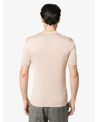 T-shirt à col rond en tricot beige Tom Ford