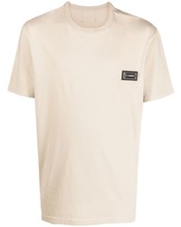 T-shirt à col rond en tricot beige Les Hommes