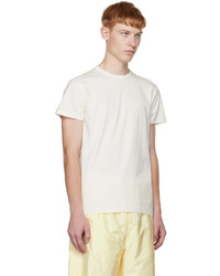 T-shirt à col rond en tricot beige Jil Sander