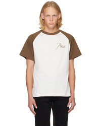 T-shirt à col rond en tricot beige Rhude