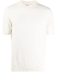 T-shirt à col rond en tricot beige Roberto Collina