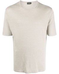 T-shirt à col rond en tricot beige Roberto Collina