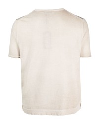 T-shirt à col rond en tricot beige Cenere Gb