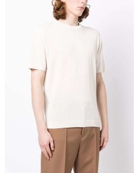 T-shirt à col rond en tricot beige Man On The Boon.