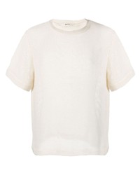 T-shirt à col rond en tricot beige Séfr