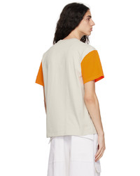 T-shirt à col rond en tricot beige JW Anderson