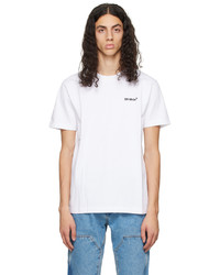 T-shirt à col rond en tricot blanc et noir Off-White