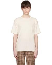 T-shirt à col rond en tricot blanc Auralee