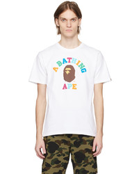 T-shirt à col rond en tricot blanc BAPE