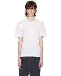 T-shirt à col rond en tricot blanc Brioni