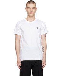 T-shirt à col rond en tricot blanc Burberry