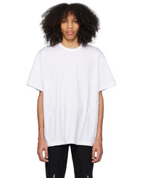 T-shirt à col rond en tricot blanc Comme Des Garcons Homme Plus