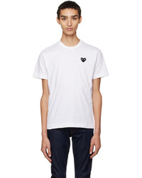 T-shirt à col rond en tricot blanc Comme Des Garcons Play