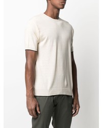 T-shirt à col rond en tricot blanc Low Brand