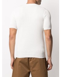 T-shirt à col rond en tricot blanc Sandro Paris