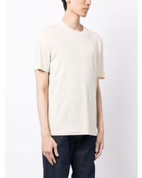T-shirt à col rond en tricot blanc BOSS