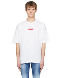 T-shirt à col rond en tricot blanc DSQUARED2