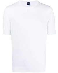 T-shirt à col rond en tricot blanc Fedeli