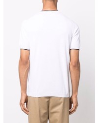 T-shirt à col rond en tricot blanc Fay