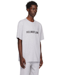 T-shirt à col rond en tricot blanc Helmut Lang