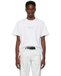 T-shirt à col rond en tricot blanc Guess Jeans U.S.A.
