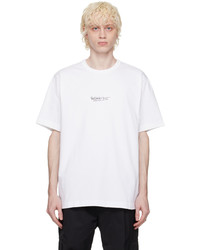 T-shirt à col rond en tricot blanc Helmut Lang